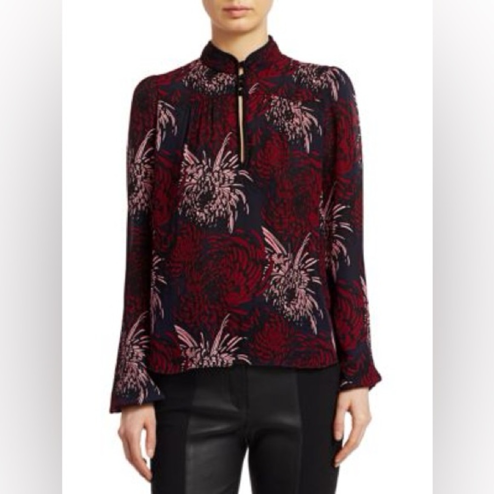 A.L.C. Beatrix Floral Silk Blouse size 2